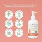 Organyc Feminine Wash for Maternity, Intimate Skin Care, Gentle Hygiene Essentials with Moisturizing Cottonseed Oil & Chamomile, Postpartum Essentials, 8.5 fl oz