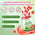 Oil of Oregano with Black Seed Oil, 2-in-1 Black Seed Oil Supplement for Women & Men Support Antioxidant Health, Sugar Free & Vegan Raspberry Herbal Gummies, 120 Count