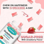 2 Pack Glutathione Collagen Gummies, Collagen Gummies with Vitamin C, Glutathione Supplement for Women, Hair Skin Nails Muscle & Joint, Anti-Aging, Vegan, Sugar Free, Strawberry Flavor, 120 Count