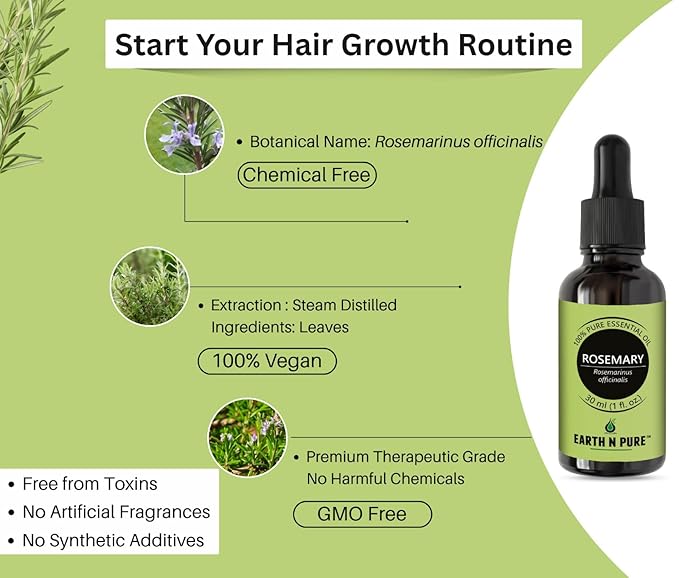 Earth N Pure Rosemary Essential Oil Pack of 2-15 ml
