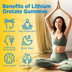 Lithium Orotate Gummies 5mg, Low Dose Lithium Supplements with Magnesium & NAC for Mood & Stress Relief, Gentle & Highly Absorbable, Sugar Free, Vegan, Pectin, Pineapple, 60 Chews