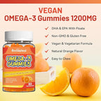 2 Pack Omega 3 Gummies Supplement 1000mg, High Absorption DHA & EPA, Heart, Brain & Joint Support, Extra Strength Fish Oil Omega 3 Gummies Vitamins, 120 Count