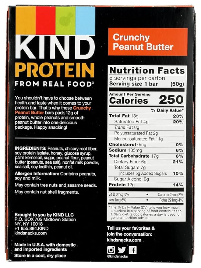 KIND Protein, Crunchy Peanut Butter, 8oz (Pack Of 5)
