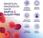 Magnesium Citrate Supplement Gummies Sugar-Free, High Absorption Magnesium Gummy Supplements for Women & Men, Supports Sleep, Heart Health, Bones and Muscles, for Relaxation & Digestion - 60 Gummies
