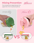 AMOOS Cute Pill Dispenser with 7 Compartments, Pill Bottle Organizer with Anti-Mix Design, Portable Pill Organizer for Travel with Wide Mouth for Easy Access, BPA-Free Patented Pill Container, Pink