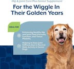 NaturVet Senior Wellness Hip and Joint Plus Omegas Advanced Supplement for Dogs, Chewable Tablets Time Release, Made in the USA, 40 Count