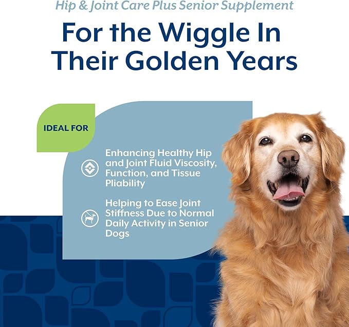 NaturVet Senior Wellness Hip and Joint Plus Omegas Advanced Supplement for Dogs, Chewable Tablets Time Release, Made in the USA, 40 Count