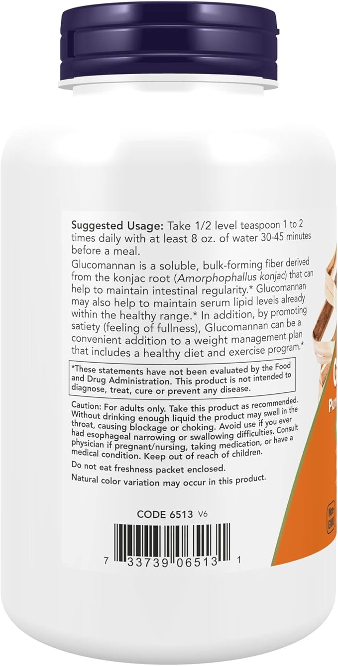 NOW Foods Supplements,Glucomannan (Amorphophallus konjac) Pure Powder,Supports Regularity*,Healthy Weight Management*,8 Ounce,(Pack of 2)