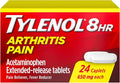 Tylenol 8 Hour Arthritis Pain Relief Extended-Release Tablets, 650 mg Acetaminophen, Joint Pain Reliever & Fever Reducer Medicine, Oral Pain Reliever for Arthritis & Joint Pain, 24 Count