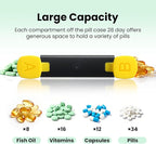 CAidRE Monthly Pill Organizer 2 Times a Day - 28 Day Pill Box AM PM, Daily Medicine Organizer for Vitamins, Supplements, Medications - Large Travel-Friendly 4 Week Pill Case for Home & Travel, Black