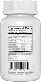 Menopausal Multi-Symptom Relief - Support for Hot Flashes, Night Sweats, Mood Swings & Restful Sleep - Black Cohosh, Ashwagandha, Chasteberry, Soy Isoflavones, Grape Seed & Sage - 60 Capsules