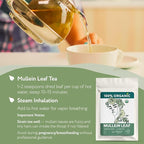 Organic Mullein Tea Loose Leaf (2oz.) – Mullein Leaf Tea Loose - Mullien Herb – Mullen Leaves - Mullin - Natural Alternative for Lungs & Respiratory Health