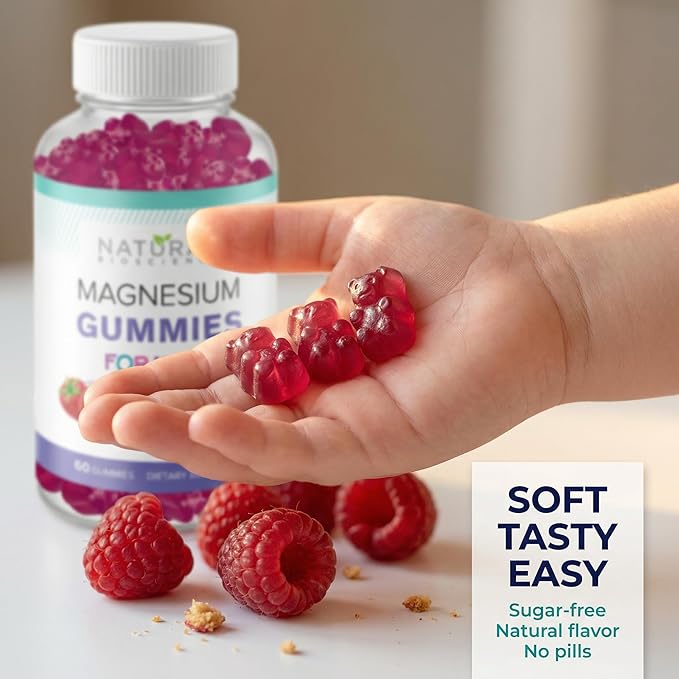 Calm Kids Magnesium Citrate Gummies – Sugar Free, Sleep Aid, Calming, Stress Relief, Bone Health, Muscle Relaxation, Chewable Magnesium Supplement for Kids, 180 Vegan Gluten-Free Gummies