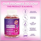 Collagen Peptides Gummies - 2500 mcg D-Biotin Per Serving - Hydrolyzed Protein Type I & III Multi Collagen Supplement with Vitamin C & Zinc - Support for Hair, Skin, Nails, Berry Flavor - 120 Gummies