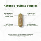 Nature’s Fruits & Veggies Supplement, 240 Veggie Capsules – 80 Whole Food Superfoods for Daily Balance – 40 Fruits with 40 Vegetables and Greens – Non-GMO, Gluten Free