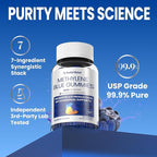 Aube'Azur Methylene Blue Gummies for Humans, 14mg Methylene Blue Supplement with L-Theanine, NAC, Nicotinamide & CoQ10 for Men Women, Fast-Absorbing, Vegan, Sugar-Free, Blueberry Flavor, 60 Count