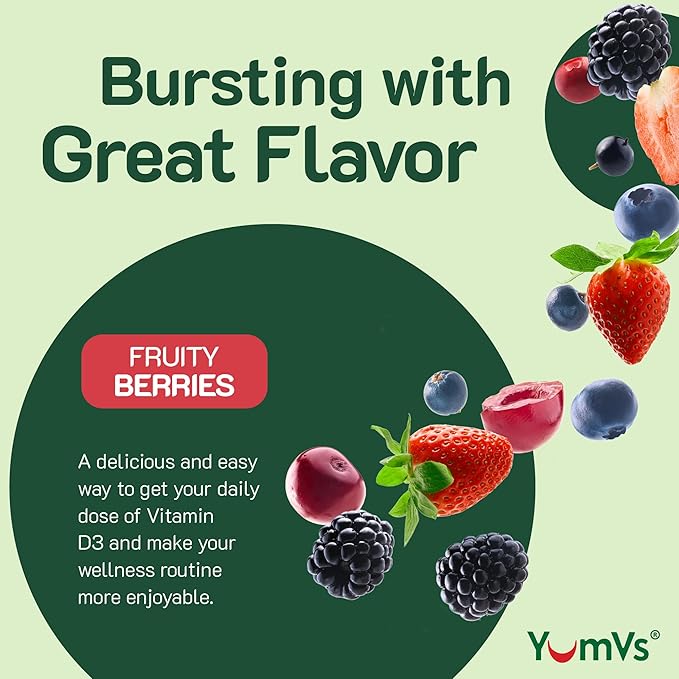 YUM-V'S Maxi Health Vitamin D3 Gummies 5000 IU 125mcg D3 Gummies - Support Immune Support, Strong Bone Health - Non-GMO, Gluten-Free, Dairy-Free, Vitamin D Gummy(120 Count)