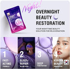 m2 Liquid Collagen for firmer Skin, Night Beauty Drink with GABA, Biotin, Secrets of Korean Celebs, Sleep Repair in One Step | Scientifically Proven 68% Collagen Boost in 24HR, No Added Sugar (8pk)