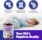 Dr. Moritz Kids Magnesium Gummies, No Sugar Added and Non-GMO Magnesium Supplement, Calm Kids Chewables with Blueberry Flavor, 60 Gummies