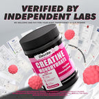 NSFCertified Creatine Monohydrate Gummies 5000mg for Men & Women, Chewables Creatine Monohydrate for Muscle Strength, Muscle Builder, Energy Boost, Pre-Workout Supplement(90 Count)-Strawberries