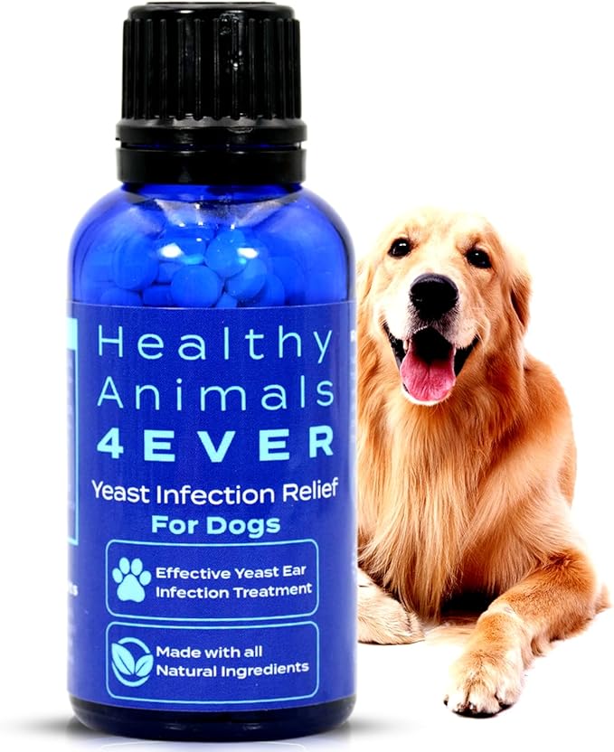 HealthyAnimals4Ever HA4E - Dog Yeast Protection - Homeopathic Support for Yeast Infections - All-Natural Preventive Care for Skin & Ear Health - 300 Tablets
