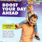Vital+Boon Dippin' Dots Iron Gummies with Vitamin C & B12 – Gum Drop Grape, 60 Count (2 Pack) – Gluten & Gelatin Free, Non-GMO Supplement for Women, Men & Kids – 60 Day Supply