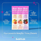 Belli Welli Fiber Supplement, Probiotics Fiber Powder Travel Pack for Women with Collagen & Electrolytes for Daily Gut Health & Debloating, Variety Pack, 10 Packets