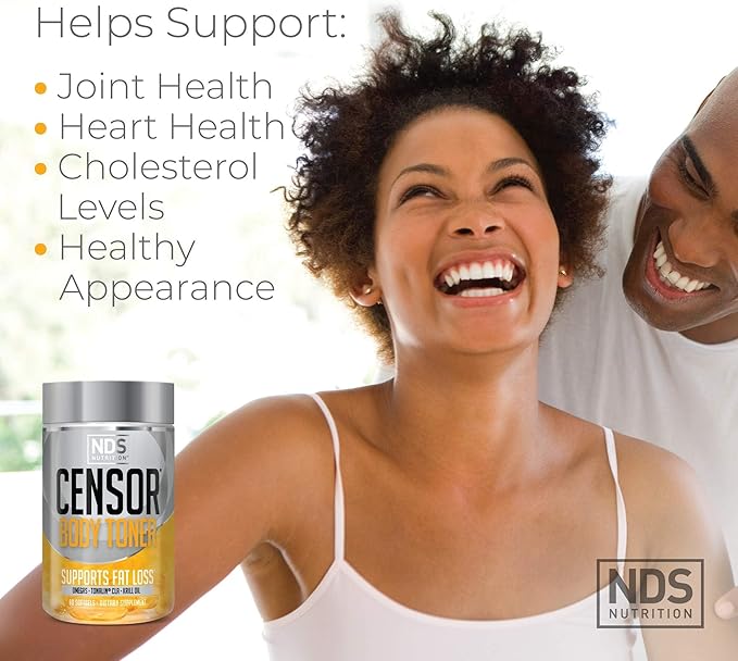 NDS Nutrition Censor - Fat Loss and Body Toner with CLA, Fish Oil, Safflower and Omega 3-6-9 Blend - Dietary Supplement for Improved Energy and Health (90 Softgels)