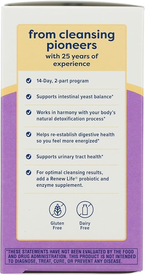 Renew Life Adult Cleanse - CandiSmart - 15-Day Yeast Cleansing Program - 2-Part Kit - Gluten & Dairy Free - 60 Vegetarian Capsules + 1 Fl. Oz. Tincture