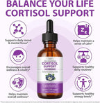 Cortisol Supplement Liquid Drops, Cortisol Supplements for Women & Men, 10 in 1 Cortisol Detox Manager Reducer with Magnesium, Ashwagandha, L-theanine, Hormone Balanced, Sleep Support - 2.02 fl.oz