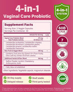 Vaginal Probiotics for Women pH Balance with Prebiotics - 60 Billion CFU for Odor, Yeast & Digestion - Cranberry for Urinary Tract & Hormonal Balance - Vegan & Non-GMO | 90 Capsules