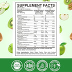 Iron Supplement Gummies for Kids - with Calcium, Zinc, Kids Multivitamin with Iron Gummies - Immune Support, Blood Builder & Energy Support for Iron Deficiency, Anemia, Apple & Kiwi Flavor, 60 Count