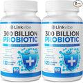 Probiotic 300 Billion CFU - 12 Strains with Organic Prebiotics for Digestive & Gut, Immune, Bloating Health - Probiotics for Women and Men - Daily Dairy Free, Shelf Stable - 120 Counts