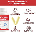 Osteo Bone & Joint Formula Forbone Density, Bone and Joint Formula Supplement, Calcium Supplements for Women with Vitamin D3, K2, Collagen Ll, Marine Multimineral Complex, 60 Capsules
