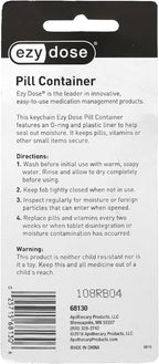 EZY DOSE Keychain Pill Box and Medicine, Vitamin Container, Safe for Money & Travel Items, Metal Canister, Medium Compartments, Various, BPA Free