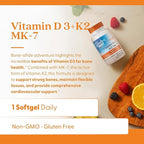 Doctor's Best Vitamin D3 5,000 IU + K2 MK-7 100 mcg, Supports Bone, Teeth & Muscle Health, and Heart Health, Non-GMO, Gluten Free, 180 Softgels