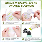 Disposable Protein Powder Travel Container Bags – 60Pcs Leakproof Single-Use Travel Powder Bags, Mess-Free Powder Travel Container for Gym, Workouts, Travel, On-The-Go Lifestyles