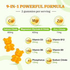 Calcium Magnesium Zinc Gummies with Vitamin D3 and K2, High Absorption Magnesium Glycinate Potassium for Immune and Calm Mood, Vegan Orange Flavor 120 Gummies