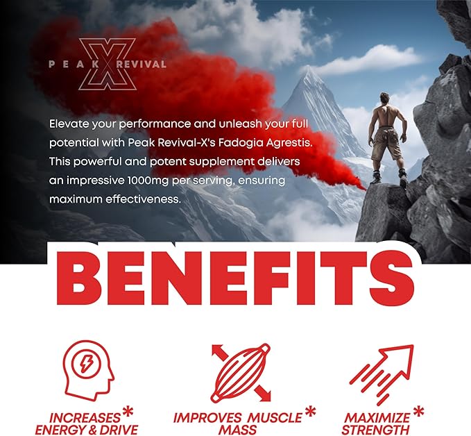 Testosterone Booster for Men with Fadogia Agrestis 1000mg Per Serving - Improve Natural Testosterone production, Increase Energy and Muscle Growth - Workout Supplement USA Made (60 Capsules)