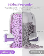 AMOOS Large Pill Dispenser with 6 Compartments, Anti-Mix Pill Bottle Organizer with Wide Opening & Easy Retrieval, Vitamin Organizer for Travel, BPA-Free Pill Box with a Strap, Purple