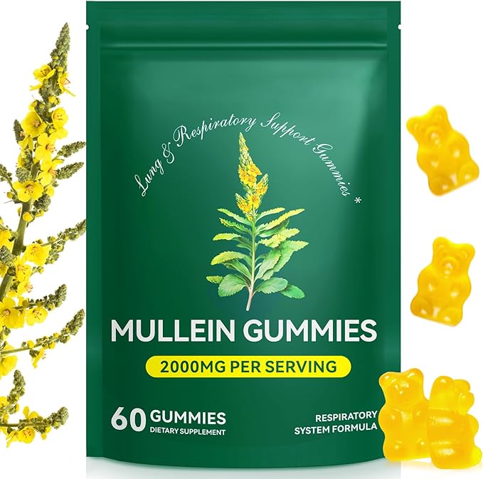 Daiasns Mullein Gummies - Mullein Leaf Extract for Women and Men, 2000mg - 60 Count