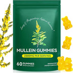 Mullein Gummies for Lungs, Mullein Extract for Smokers - Support Lung & Respiratory Health, Soothes Throat Irritation, Boost Immune - Mullein Leaf Extract for Lungs, Breathe Easier (a)