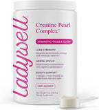 Ladywell Creatine Pearl Complex | 3-in-1 Formula for Women | Creatine Monohydrate, Collagen & Pearl Powder | Supports Energy, Skin Health, Mental Clarity, Metabolism & Lean Muscle | 30 Servings