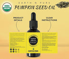Earth N Pure Pumpkin Seed Oil (Kaddu Oil) Cold Pressed, Natural and Therapeutic Grade - 15 ml