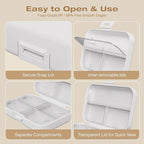 Travel Pill Box, Double Layer 7-Compartments Large Pill Organizer, 4.3" x 3.1" x 1.4" Portable Weekly Pill Case Container for Pocket, 7 Day Compact Medicine Holder for Vitamins, Fish Oils White