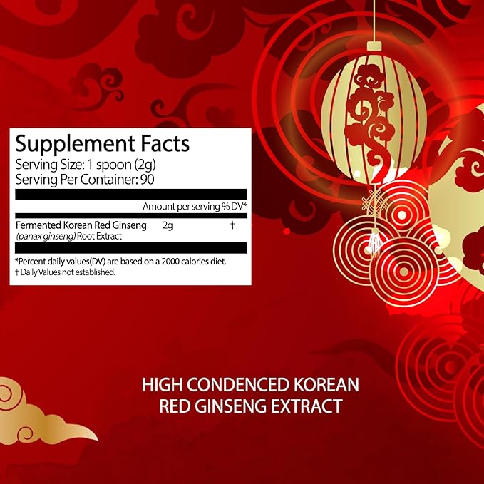 Bon Korean Red Panax Ginseng Extract - 100% Pure Concentrate - No Additives Extra Strength Supplement - Caffeine Free Energy, Focus & Immune Support - 90g