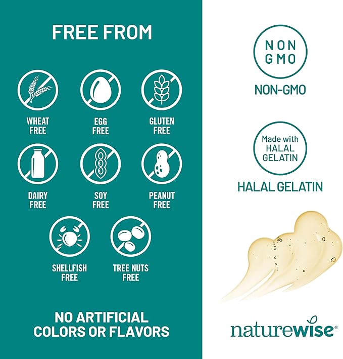 NatureWise Ultra Omega 3 Fish Oil 2200 mg – 1300 mg Omega-3 - Triglyceride Form - Lemon Flavor - Wild-Caught Fish Oil + EPA & DHA - Burpless, Non-GMO - 180 Softgels[3-Month Supply]