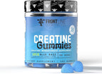 Creatine Monohydrate Gummies, 5g Creatine per Serving, Sugar-Free Creatine Supplement for Strength, Lean Muscle & Cognitive Support, Sour Blue Razz, 120 Gummies