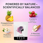 Feminine Balance Gummies, Pineapple Gummies for Women Ph, Probiotic Blend Hawaiian Pineapple Flavored 60 Gummies