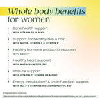 MegaFood Whole Body Womens Multivitamin - Multivitamin for Women - Vitamin D3 K2, Magnesium Citrate, Folate, Biotin, Iron - Brain, Heart, Skin & Hair & Immune Support - 60 Capsules, 30 Servings
